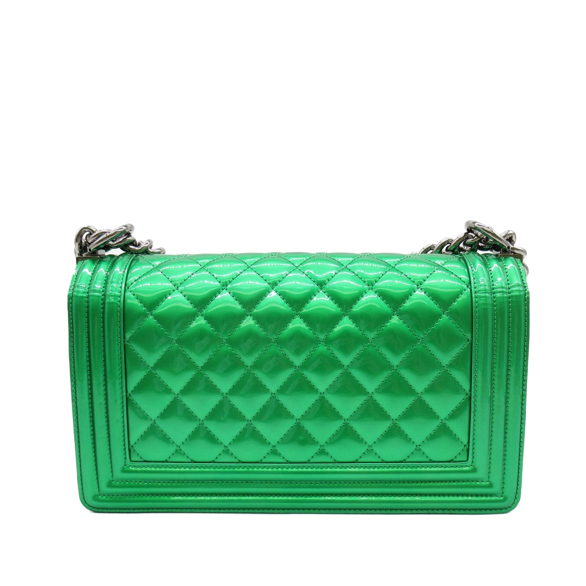 CHANEL Medium Patent Boy Flap Crossbody Bag