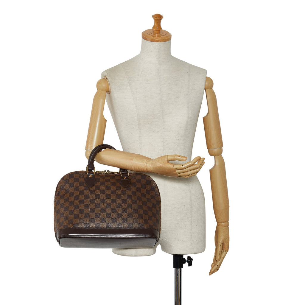 LOUIS VUITTON Damier Ebene Alma PM Handbag