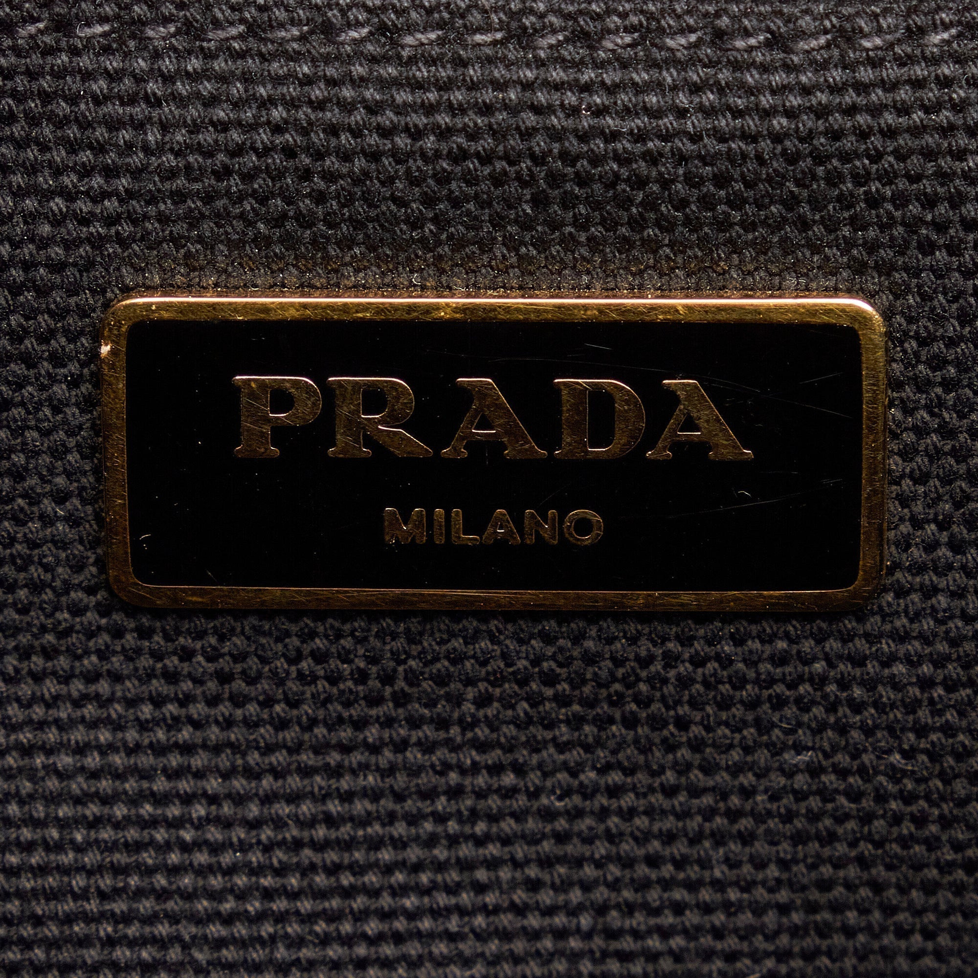 PRADA Canapa Righe Satchel