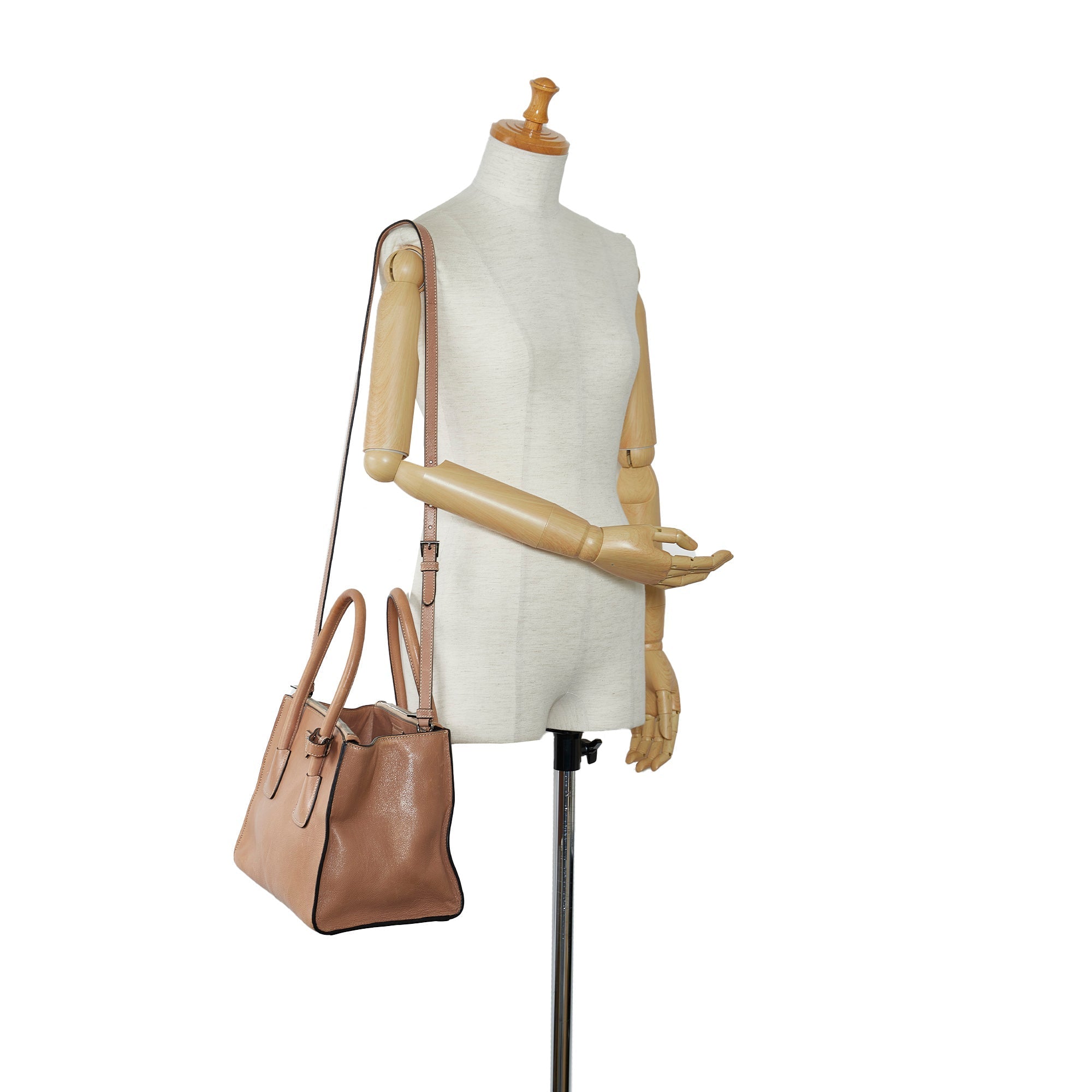 PRADA Glace Calf Twin Pocket Satchel
