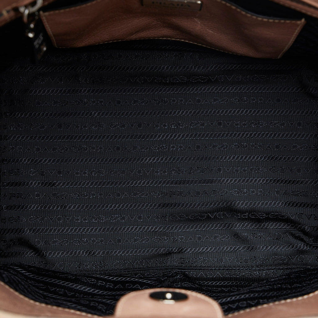 PRADA Glace Calf Twin Pocket Satchel