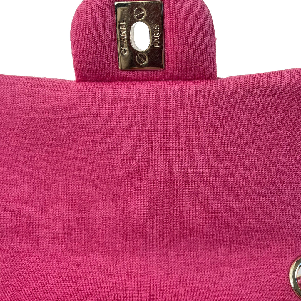 CHANEL Mini Classic Jersey Single Flap Crossbody Bag