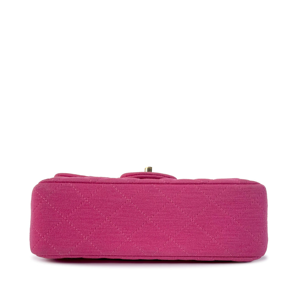 CHANEL Mini Classic Jersey Single Flap Crossbody Bag