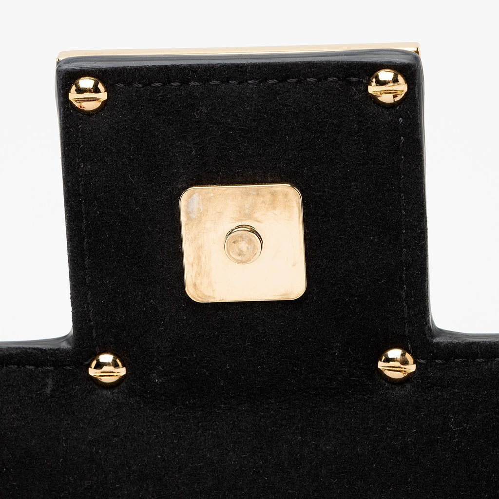 Fendi Calfskin Crystal Fab Small Crossbody Bag