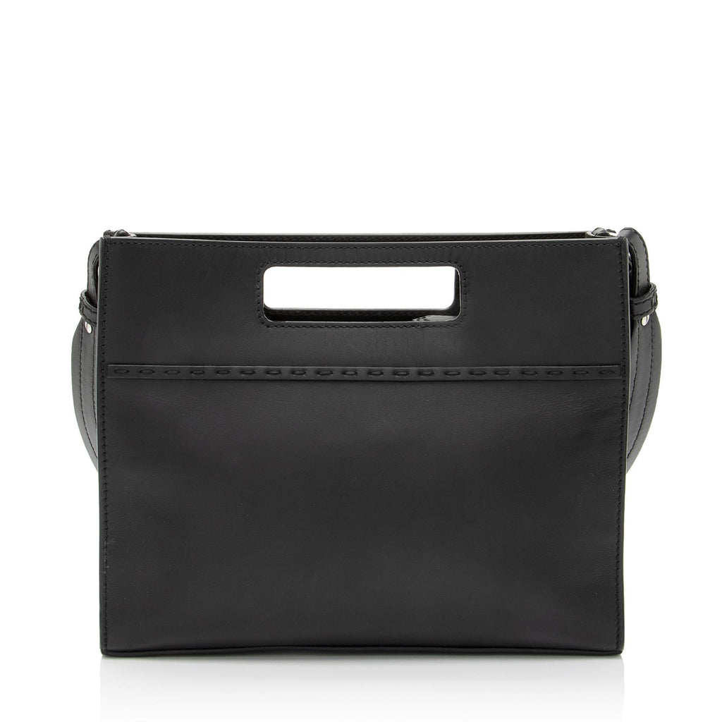 Fendi Calfskin Cutout Handle Mini Shopper Tote