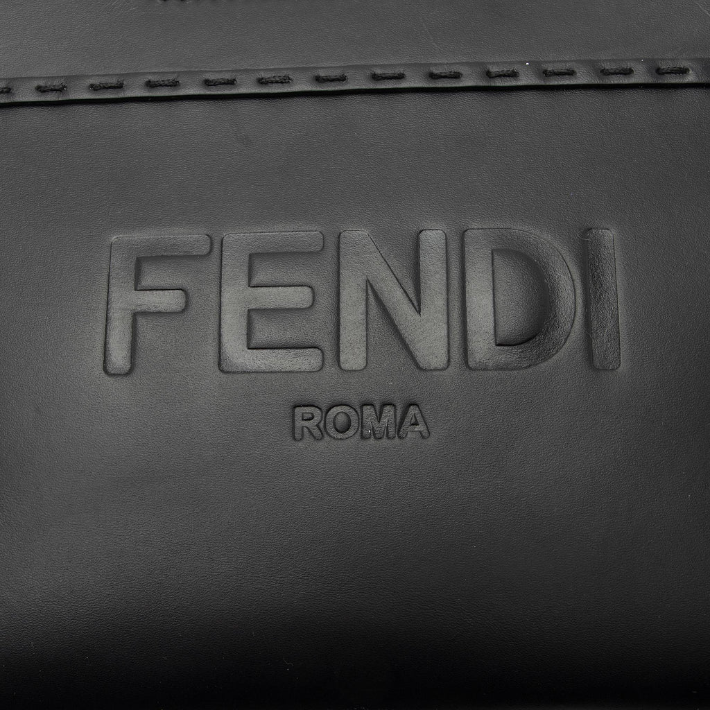 Fendi Calfskin Cutout Handle Mini Shopper Tote