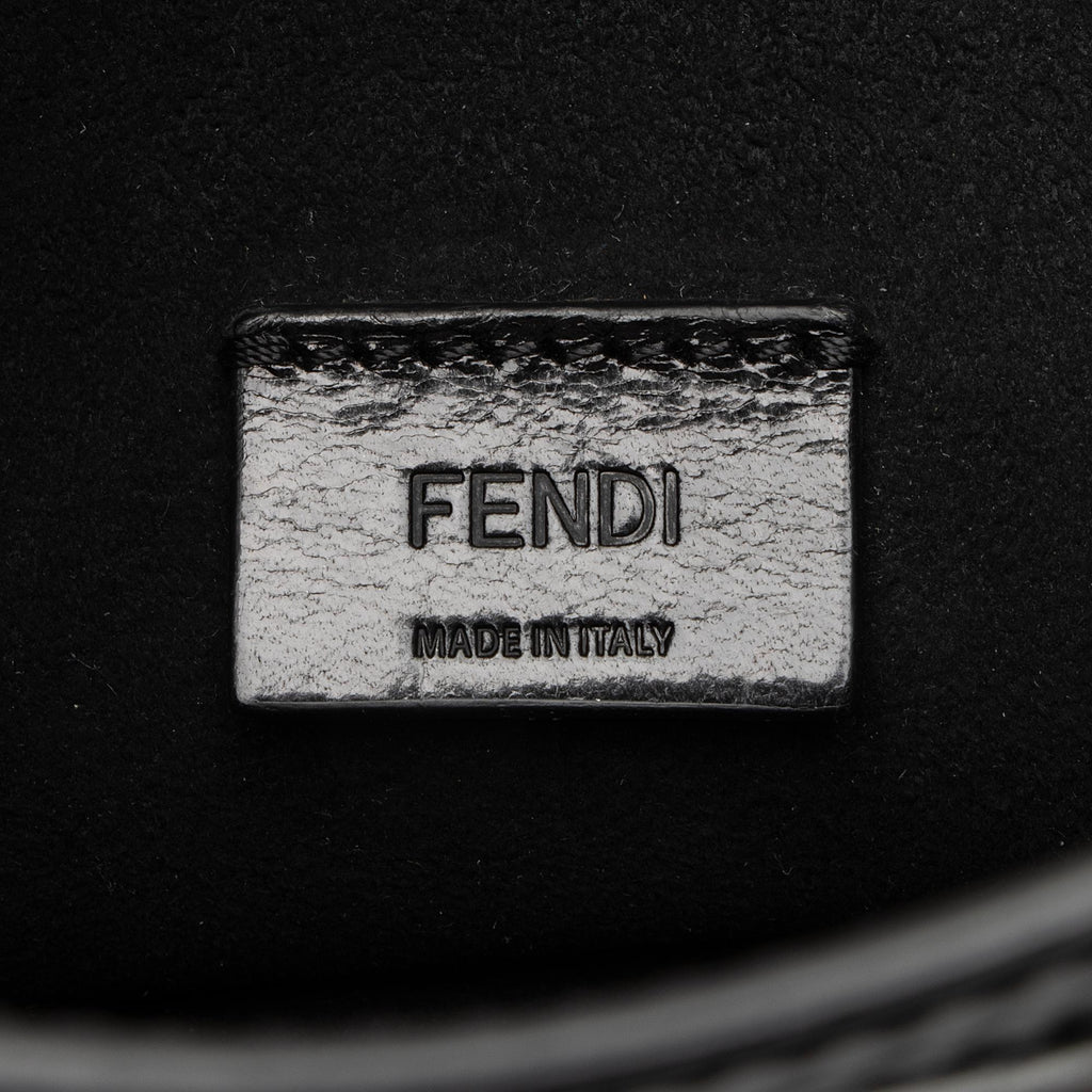 Fendi Calfskin Cutout Handle Mini Shopper Tote