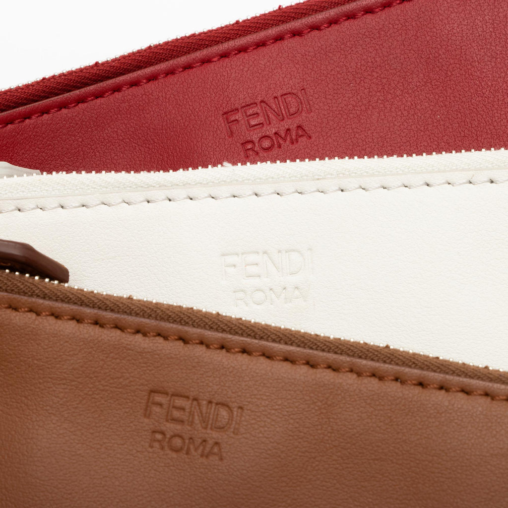 Fendi Calfskin F is Fendi Triplette Pouch Set