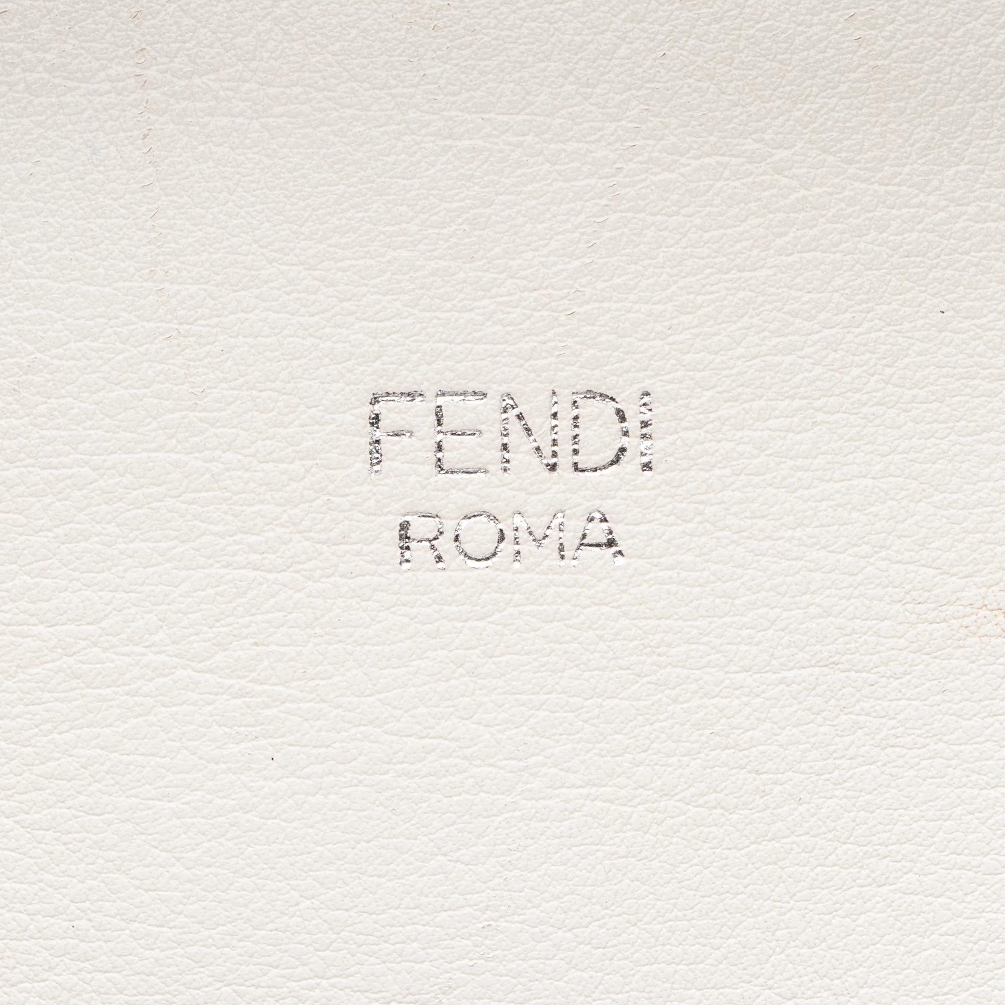 Fendi Calfskin Flowerland Studded By The Way Medium Boston Bag