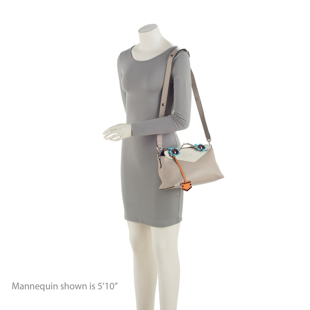 Fendi Calfskin Flowerland Studded By The Way Medium Boston Bag