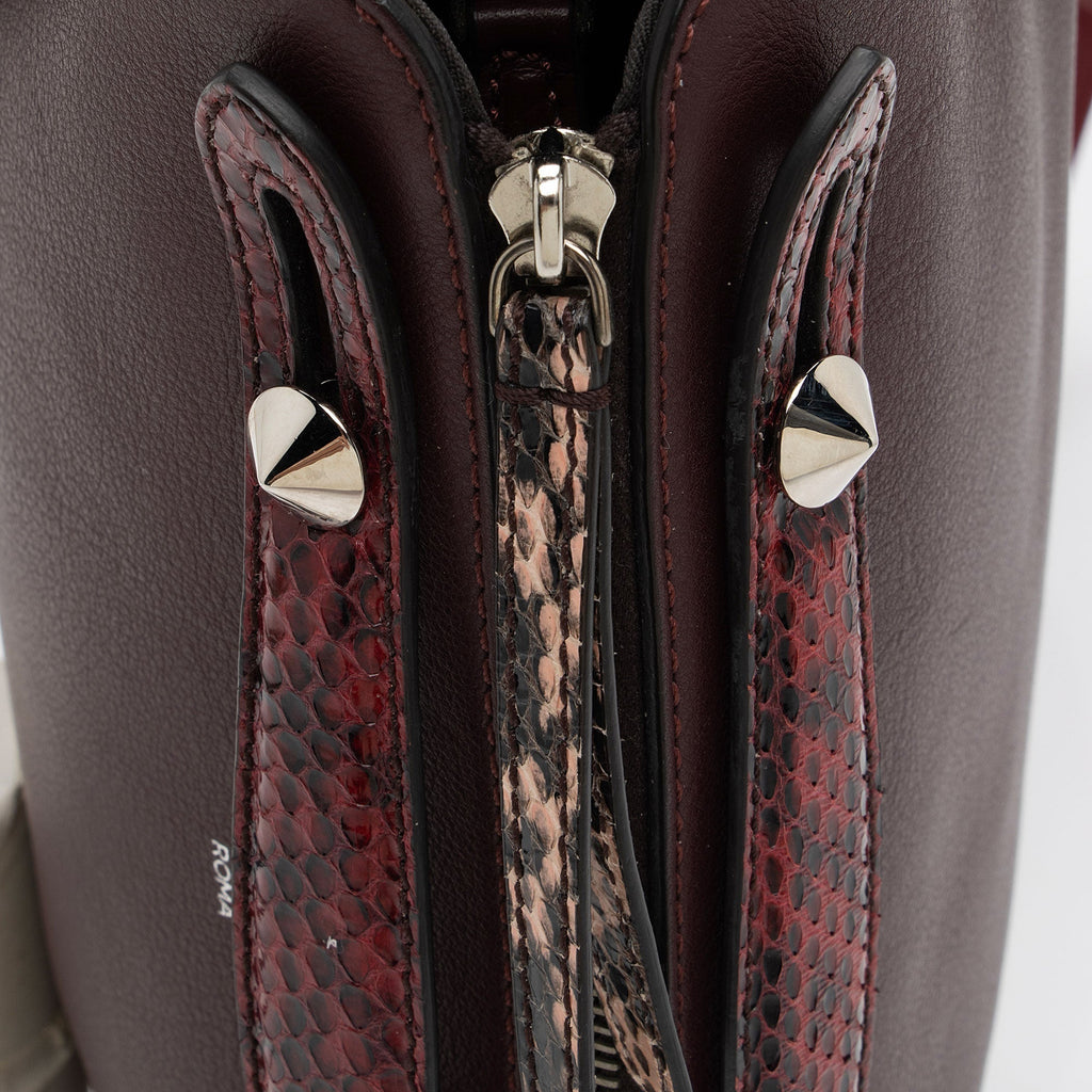 Fendi Calfskin Python By The Way Small Boston Bag