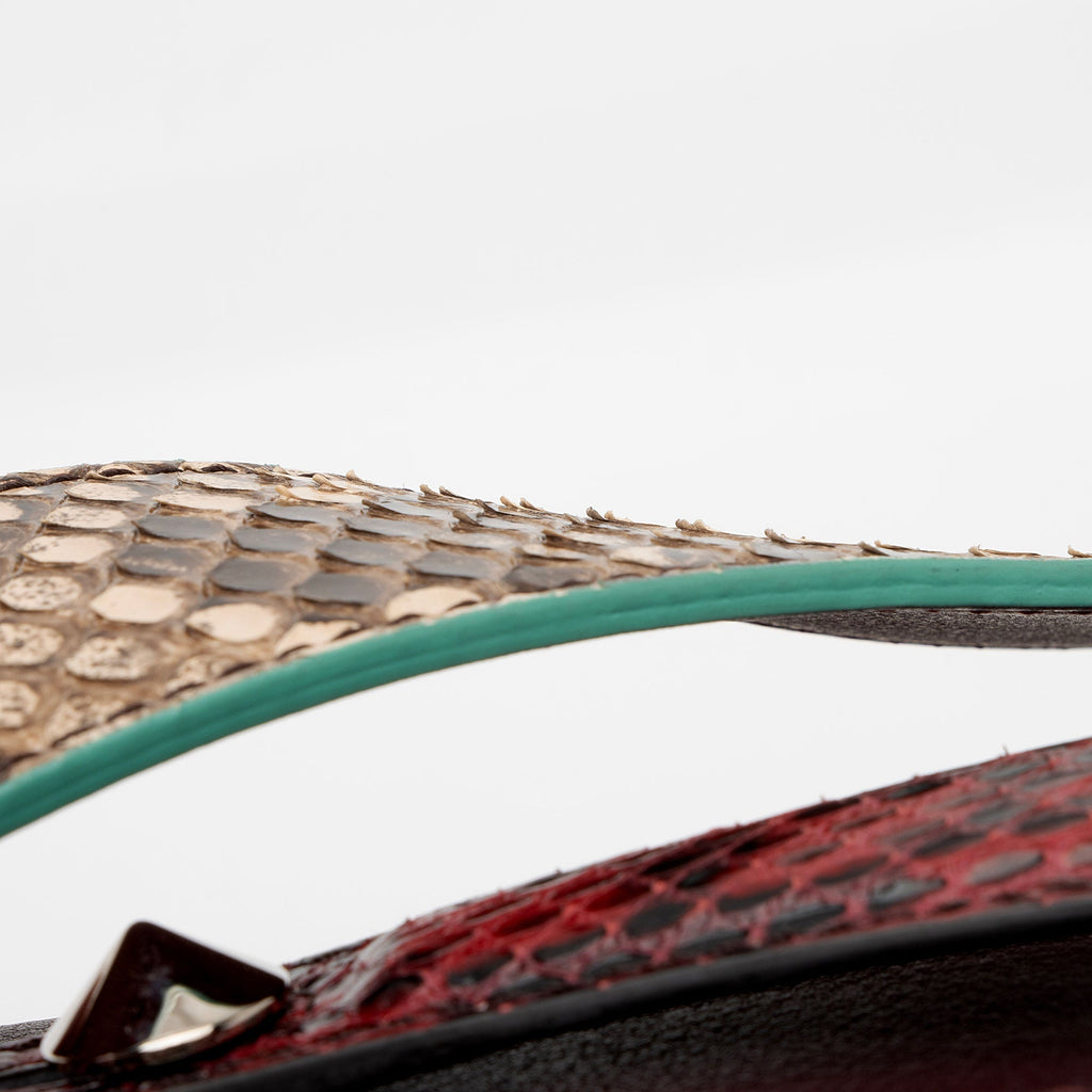 Fendi Calfskin Python By The Way Small Boston Bag