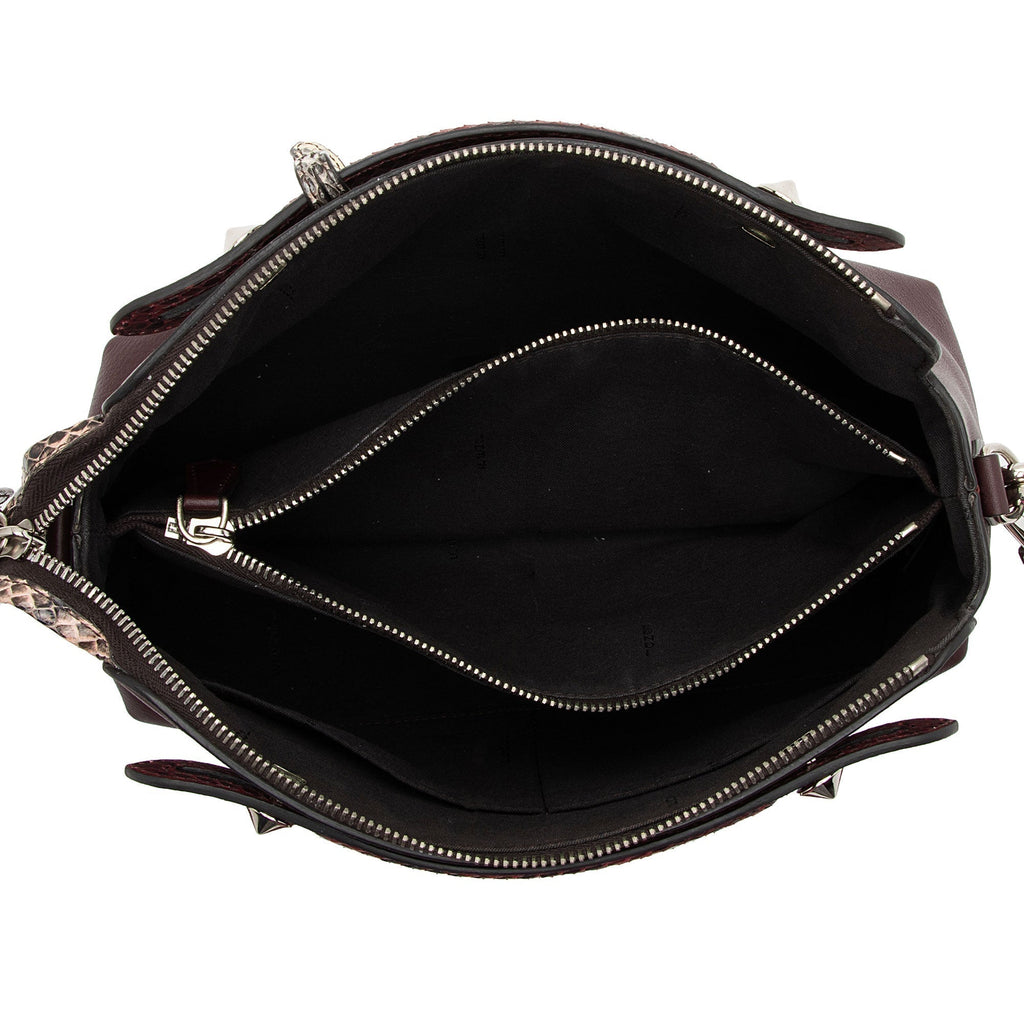 Fendi Calfskin Python By The Way Small Boston Bag