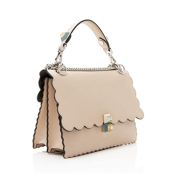Fendi Calfskin Studded Kan I Medium Shoulder Bag