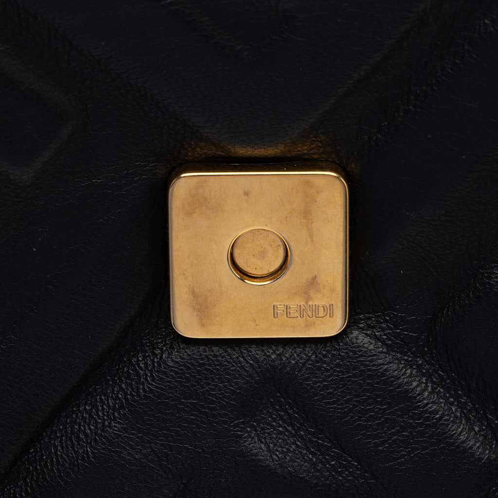 Fendi FF Embossed 1974 Mini Baguette Shoulder Bag (SHF-st6LPG)