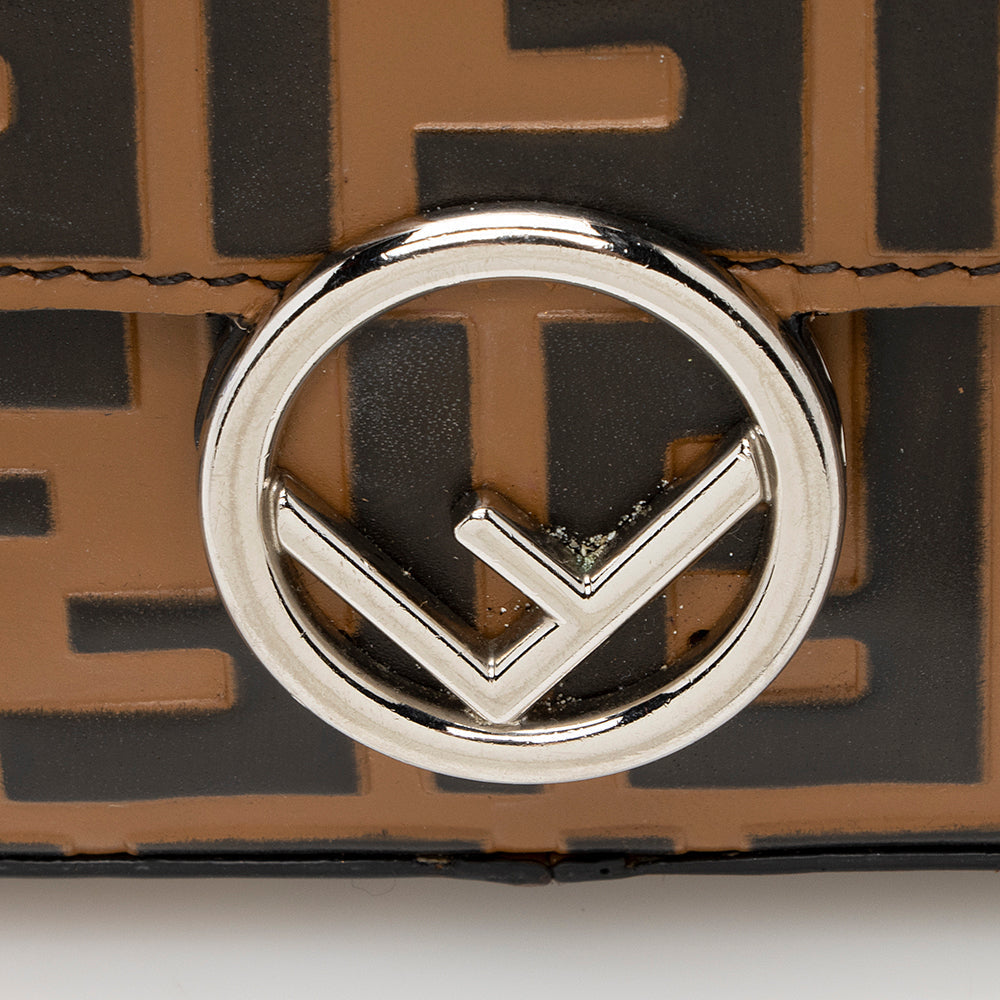 Fendi FF Embossed Calfskin Double Micro Baguette Bag