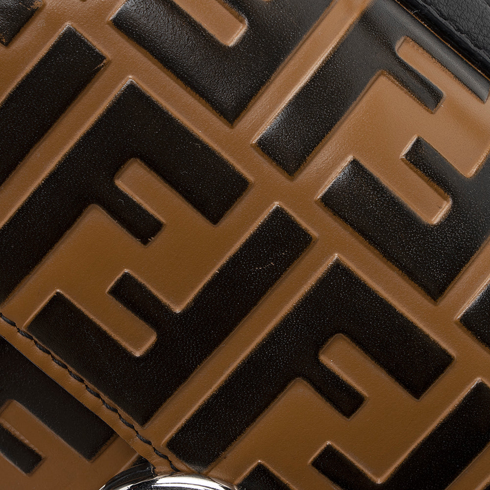 Fendi FF Embossed Calfskin Double Micro Baguette Bag