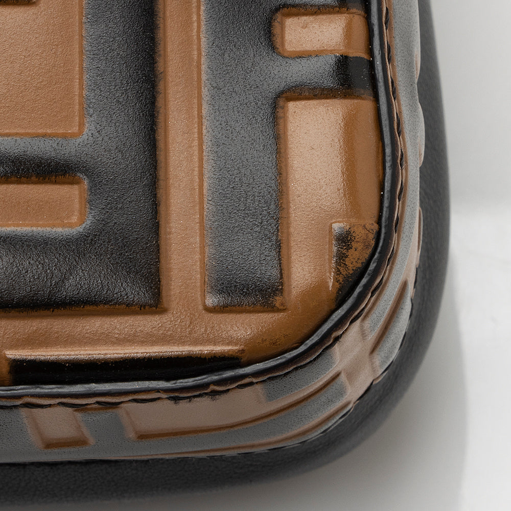 Fendi FF Embossed Calfskin Double Micro Baguette Bag