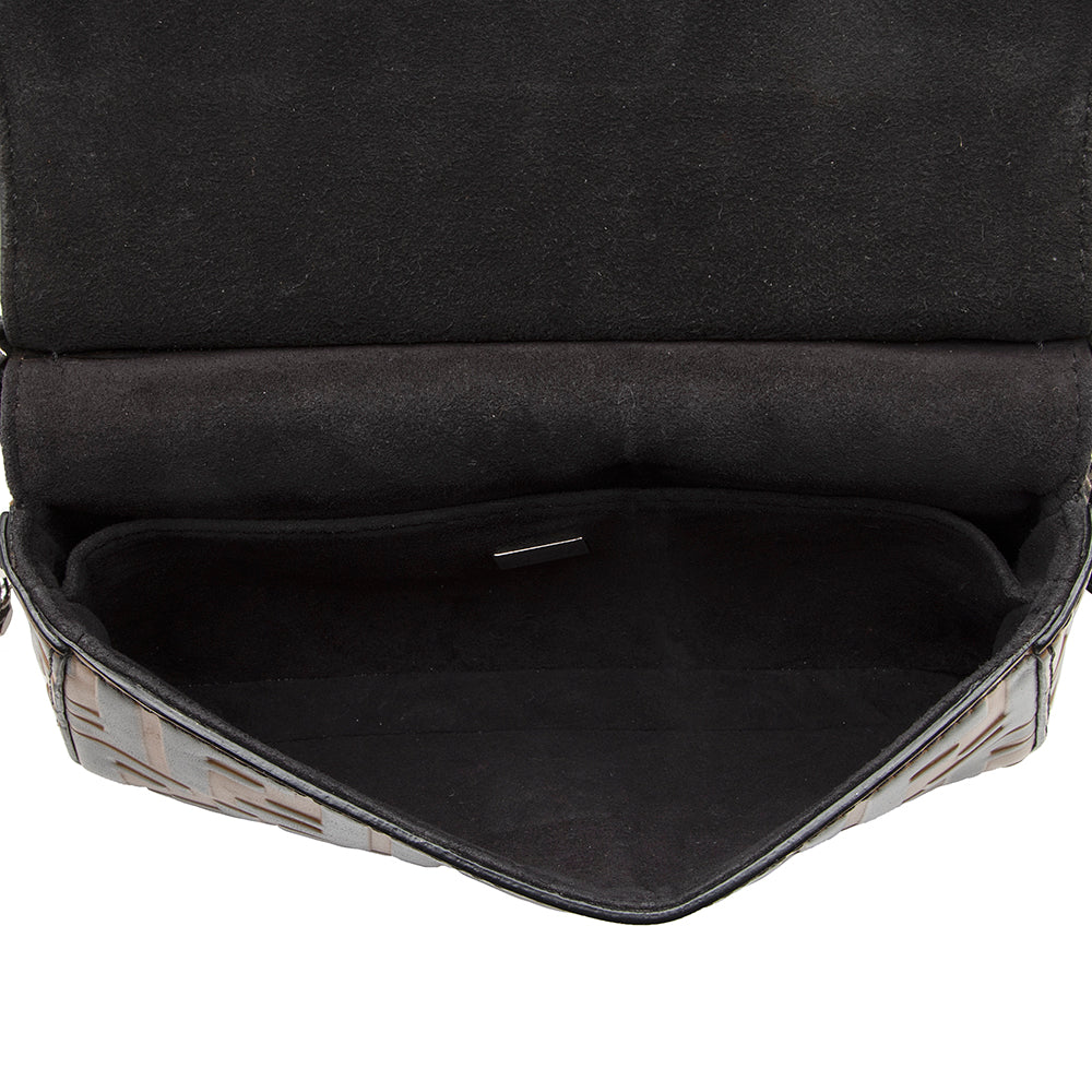 Fendi FF Embossed Calfskin Double Micro Baguette Bag