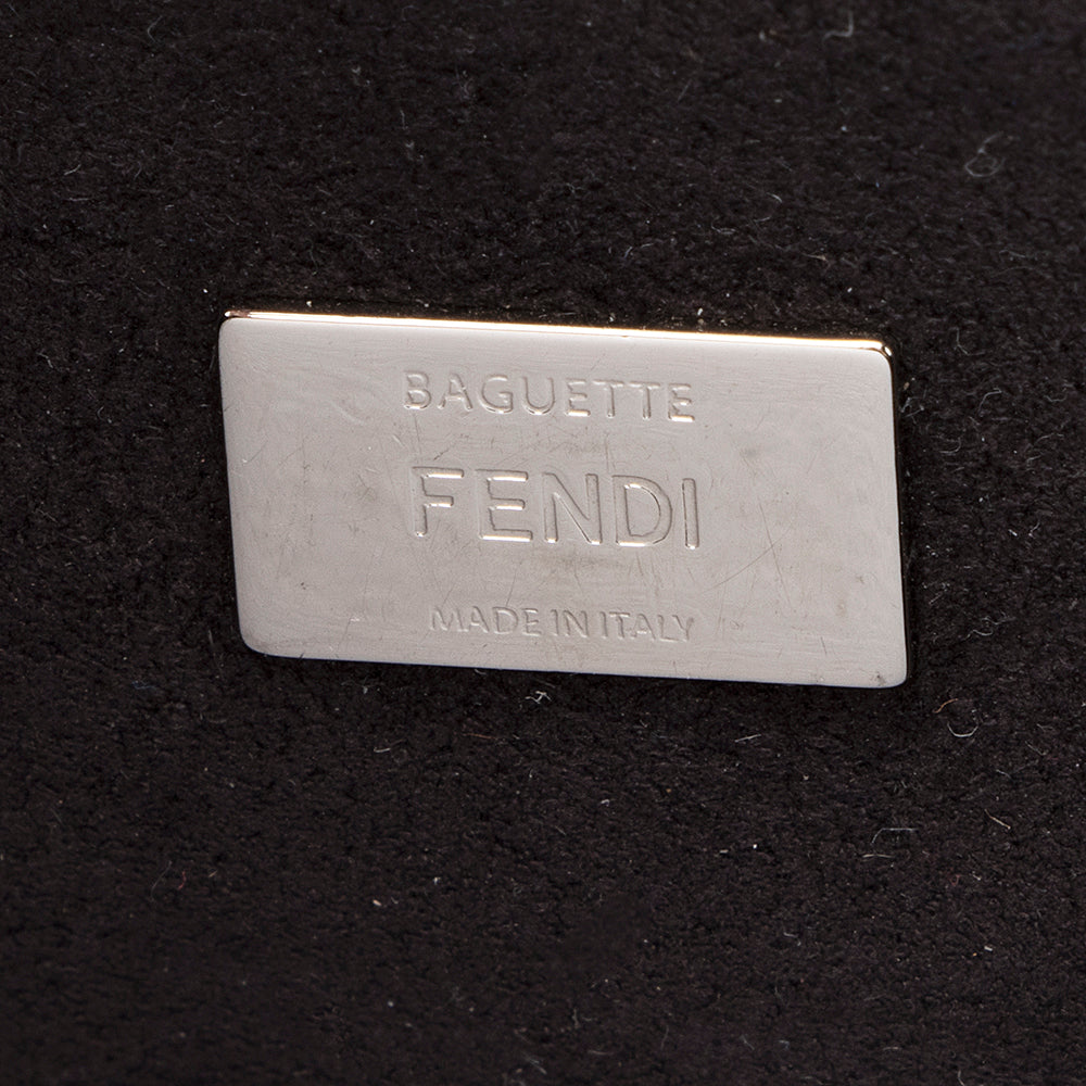 Fendi FF Embossed Calfskin Double Micro Baguette Bag