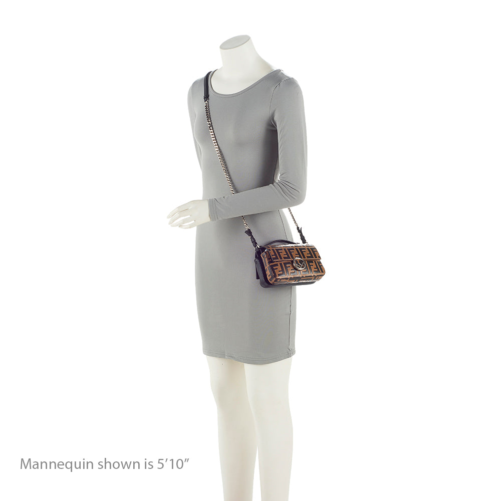 Fendi FF Embossed Calfskin Double Micro Baguette Bag