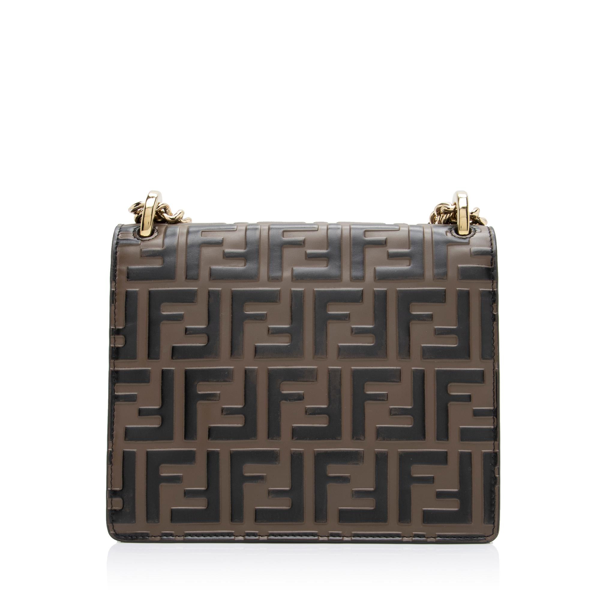 Fendi FF Embossed Kan U Small Shoulder Bag