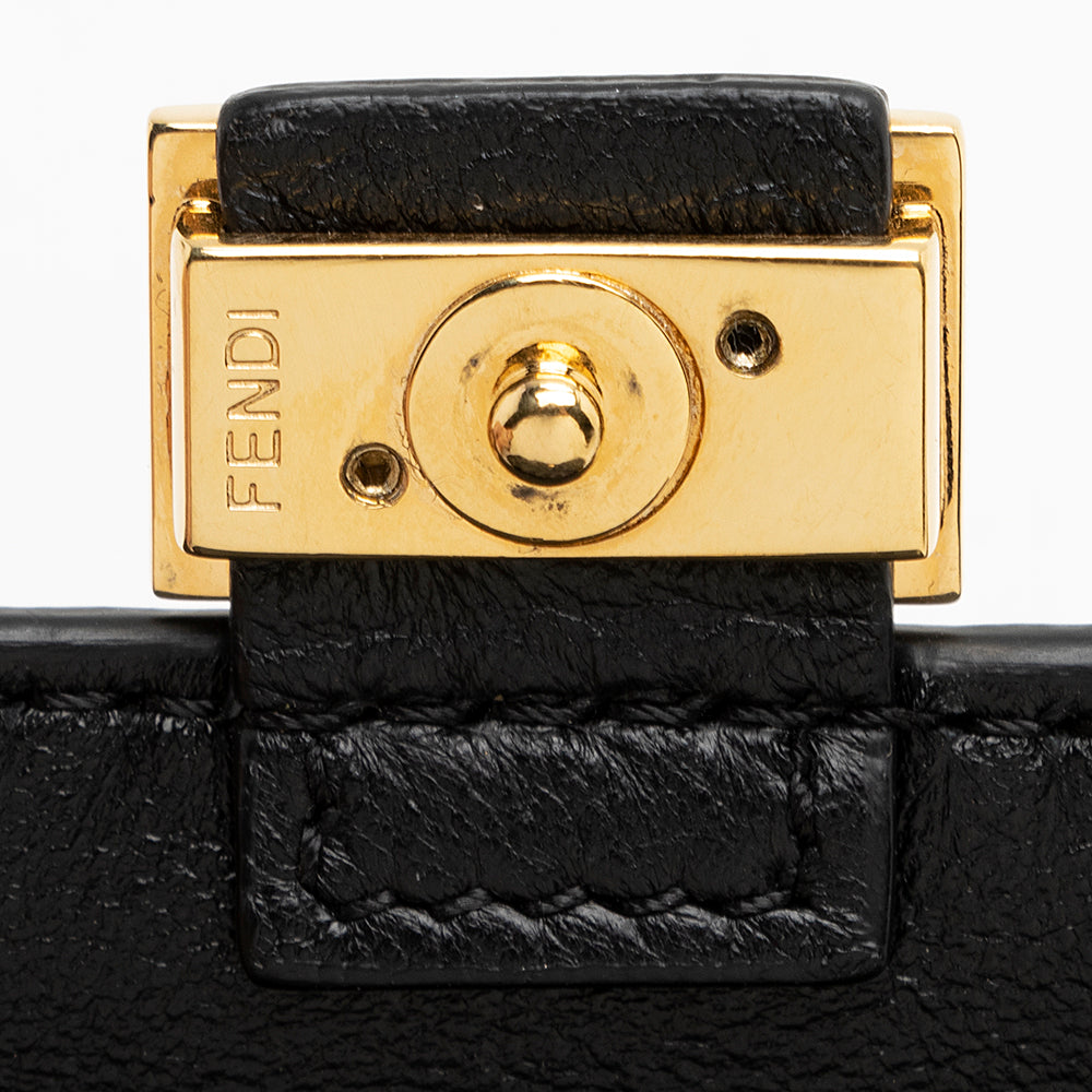 Fendi FF Embossed Nano Baguette Charm Crossbody Bag