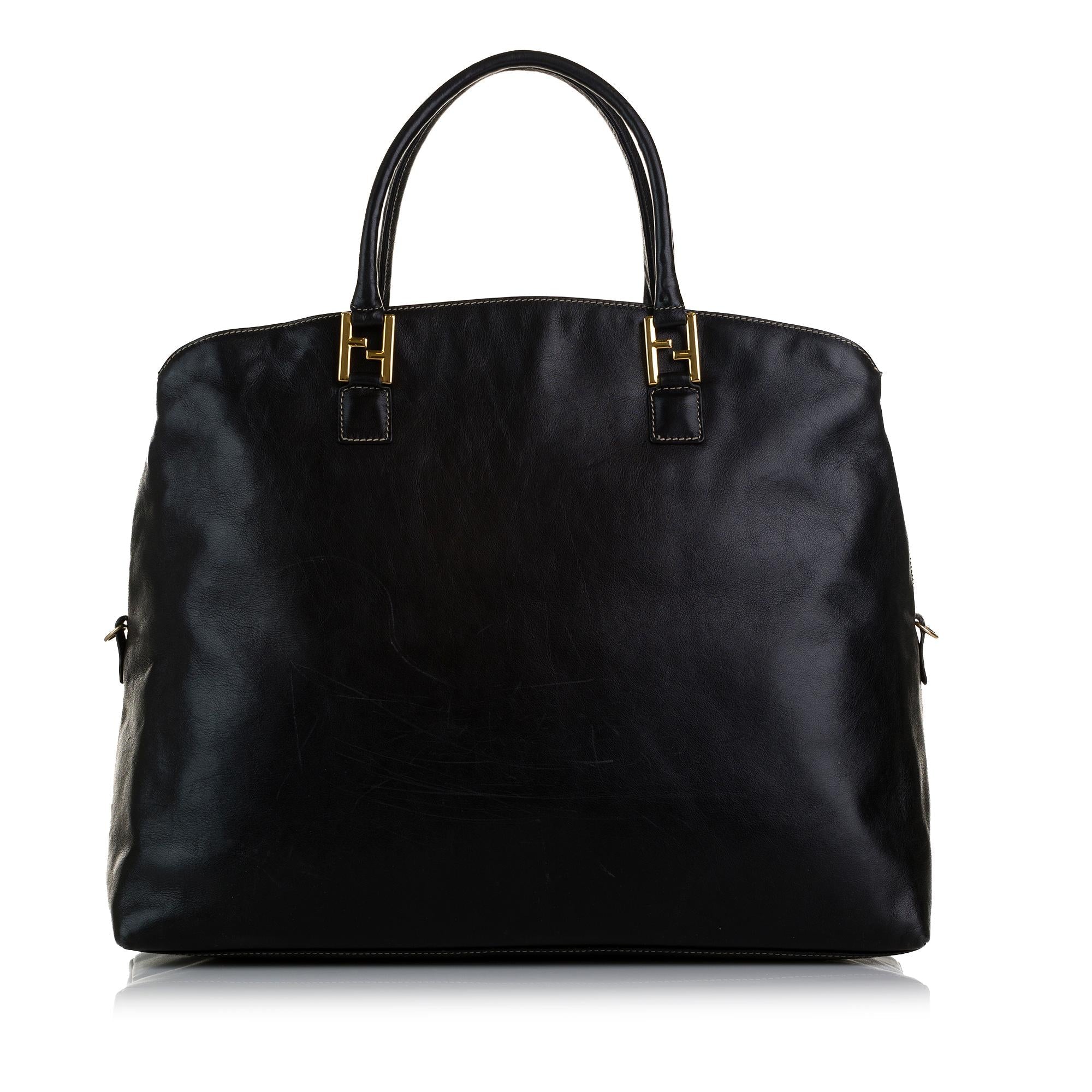 Fendi FF Leather Tote