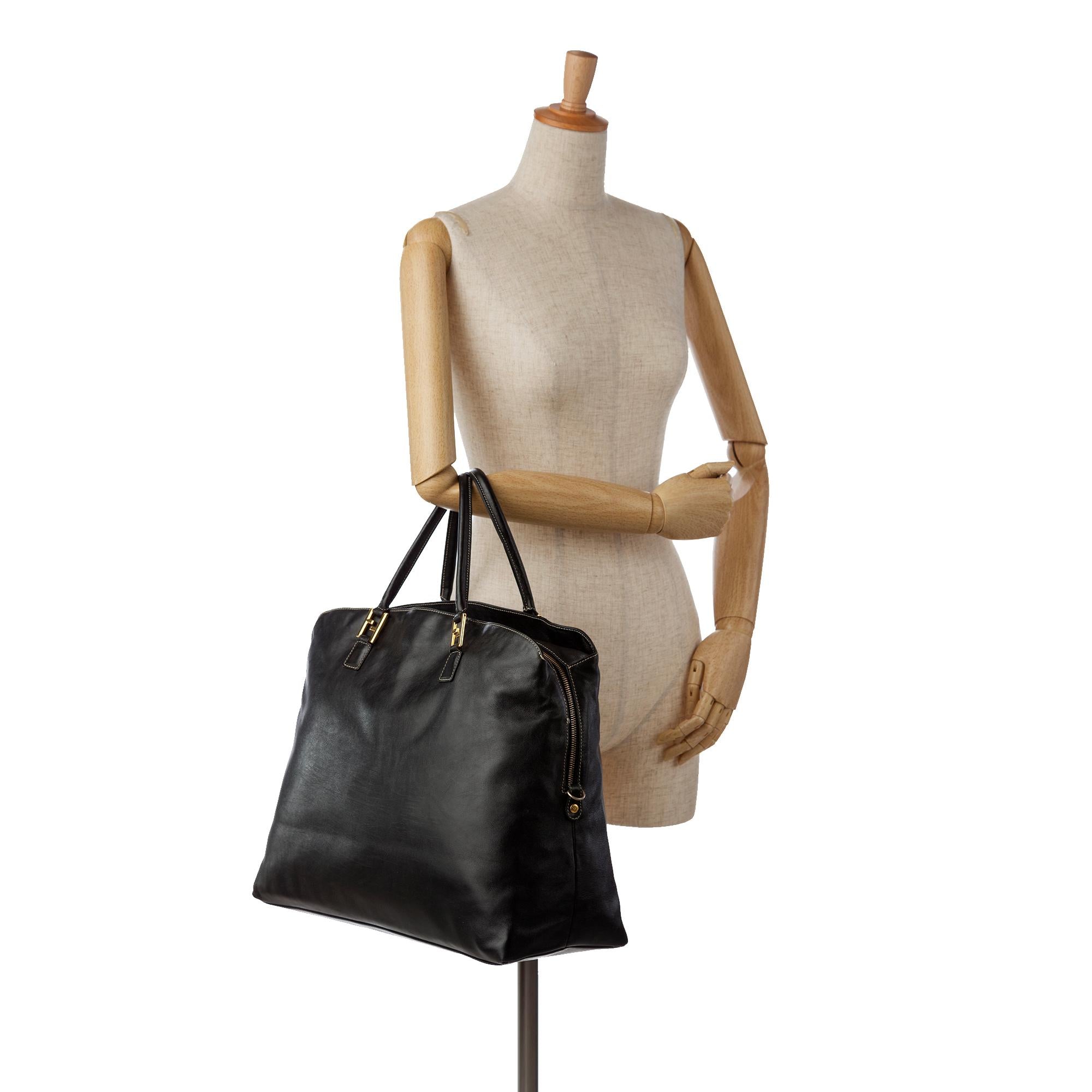 Fendi FF Leather Tote