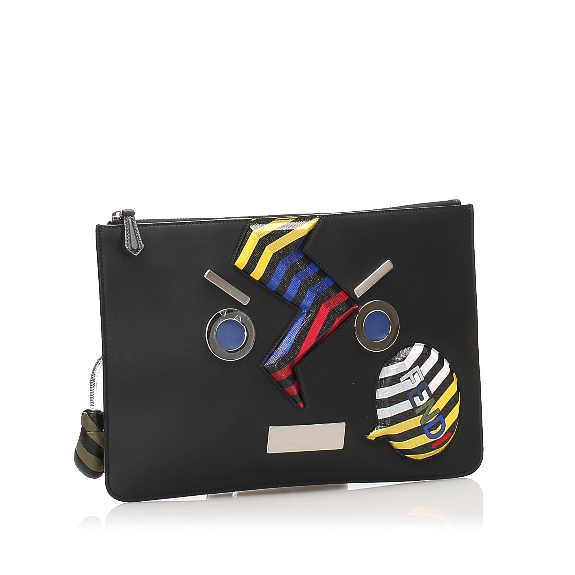 Fendi Face No Word Leather Clutch Bag (SHG-13596)