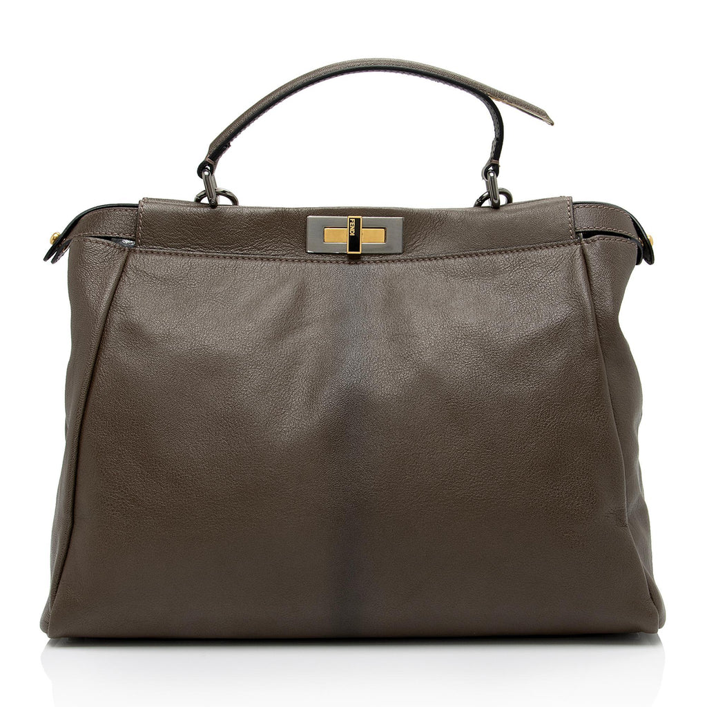 Fendi Goatskin Peekaboo Large Satchel -(SHF-EF9skv)