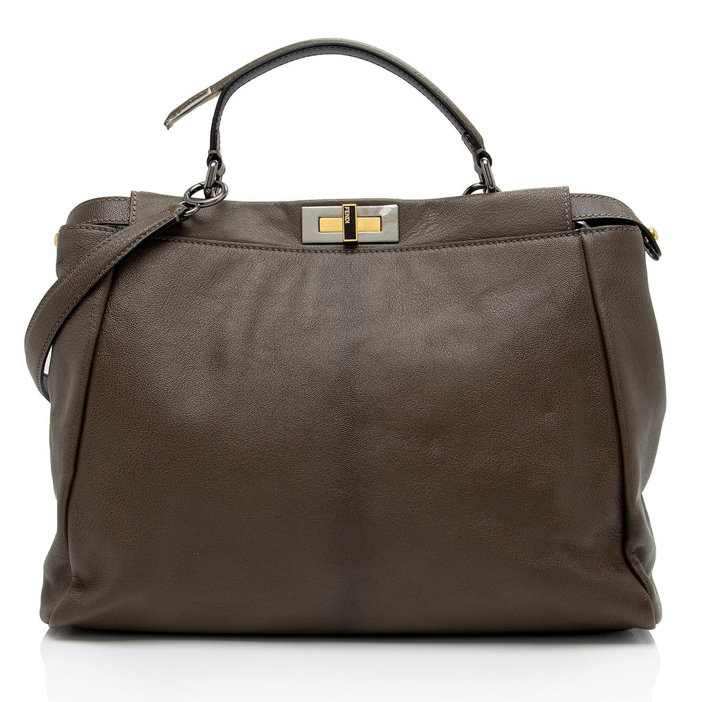 Fendi Goatskin Peekaboo Large Satchel -(SHF-EF9skv)