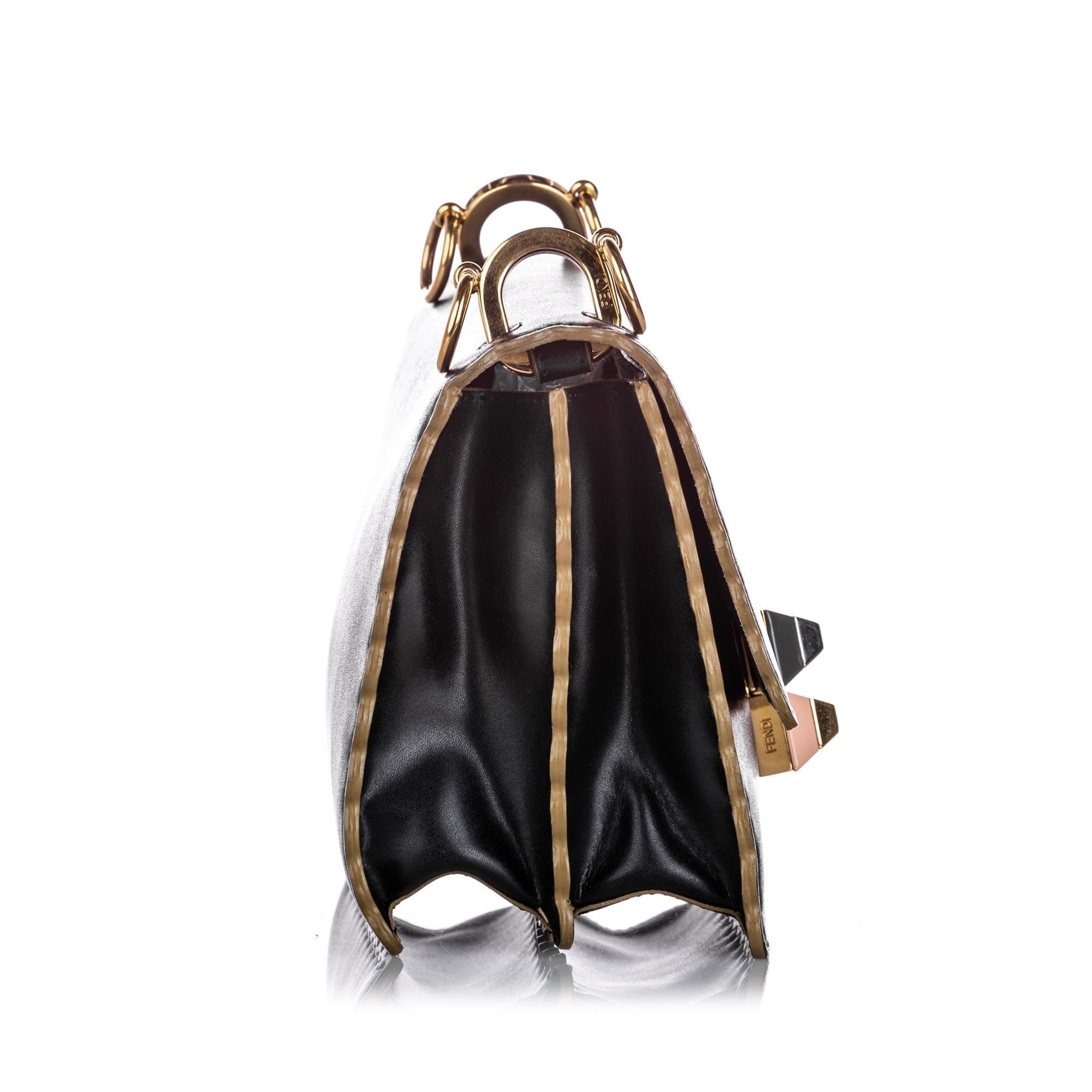 Fendi Kan I Leather Shoulder Bag