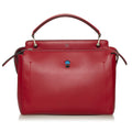 Fendi Large DotCom Leather Satchel