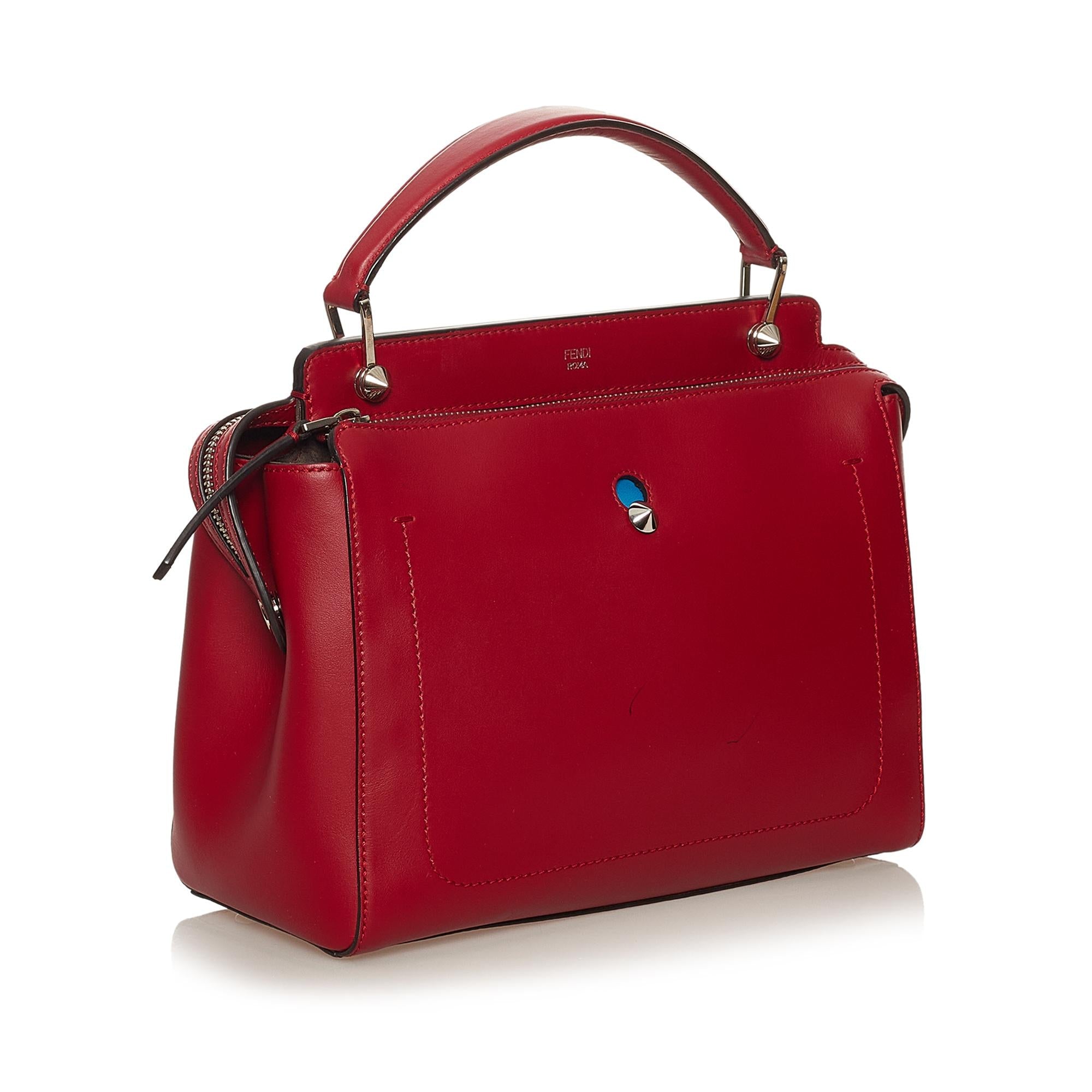 Fendi Large DotCom Leather Satchel
