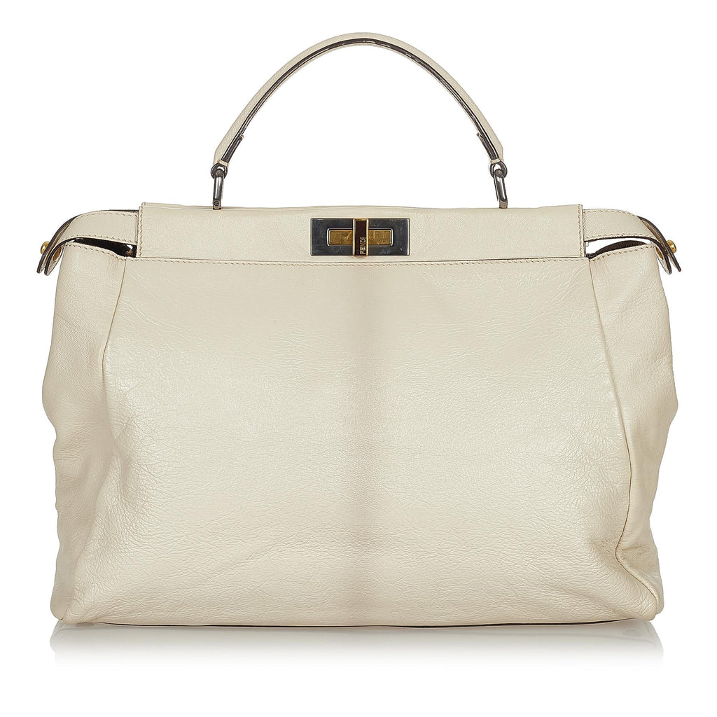 Fendi Large Peekaboo Leather Satchel