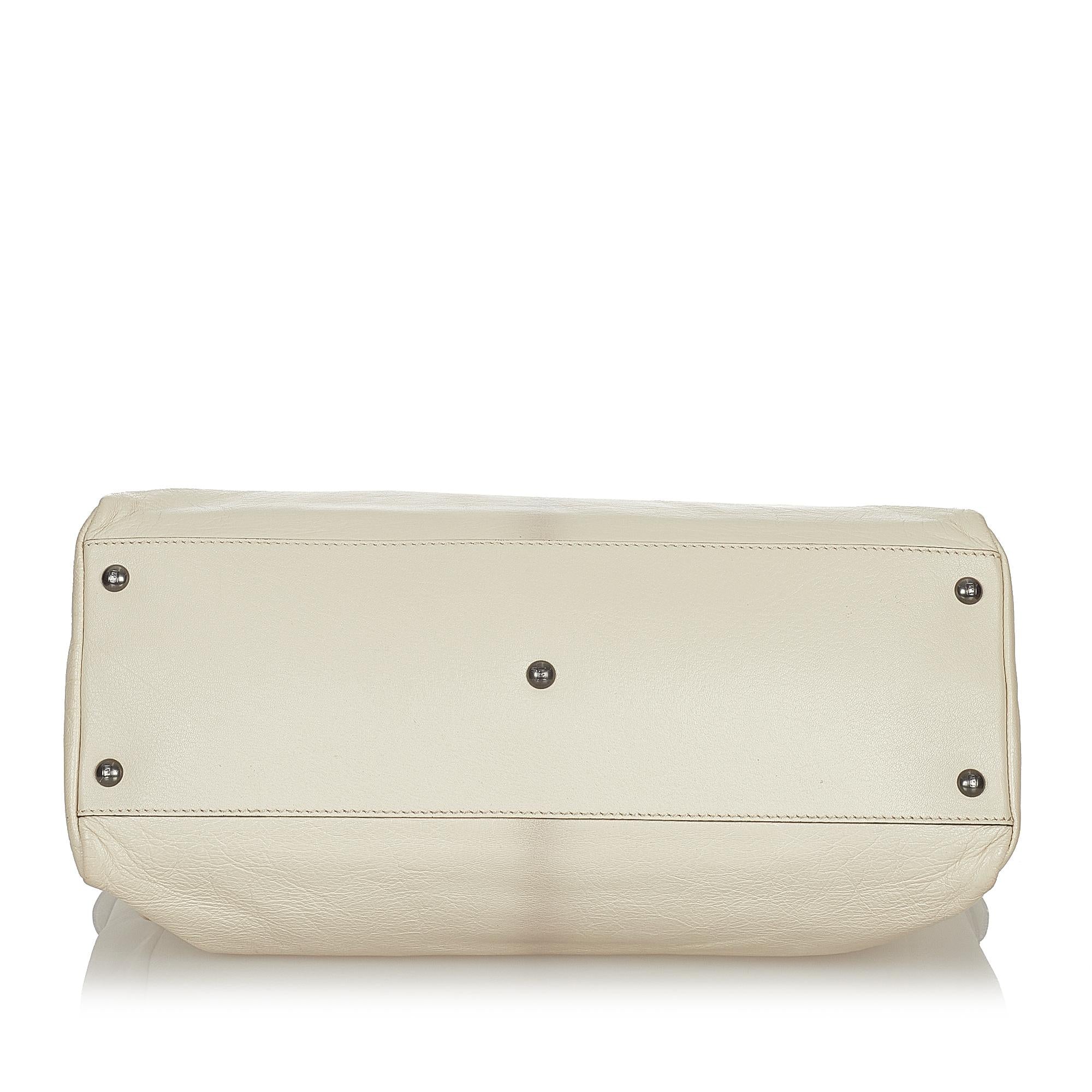Fendi Large Peekaboo Leather Satchel