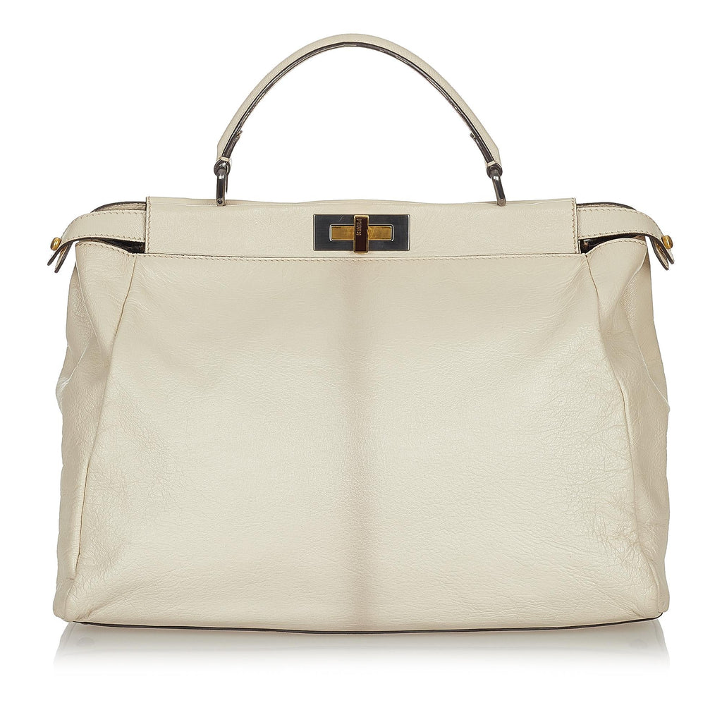 Fendi Large Peekaboo Leather Satchel