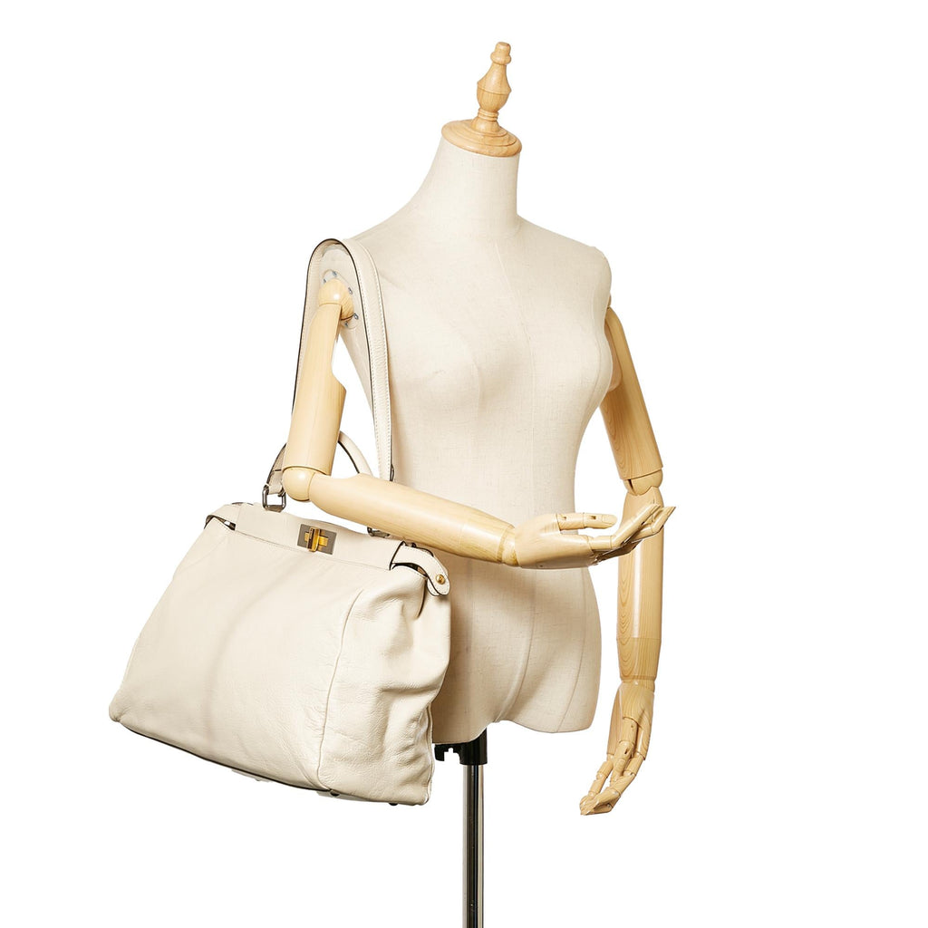 Fendi Large Peekaboo Leather Satchel