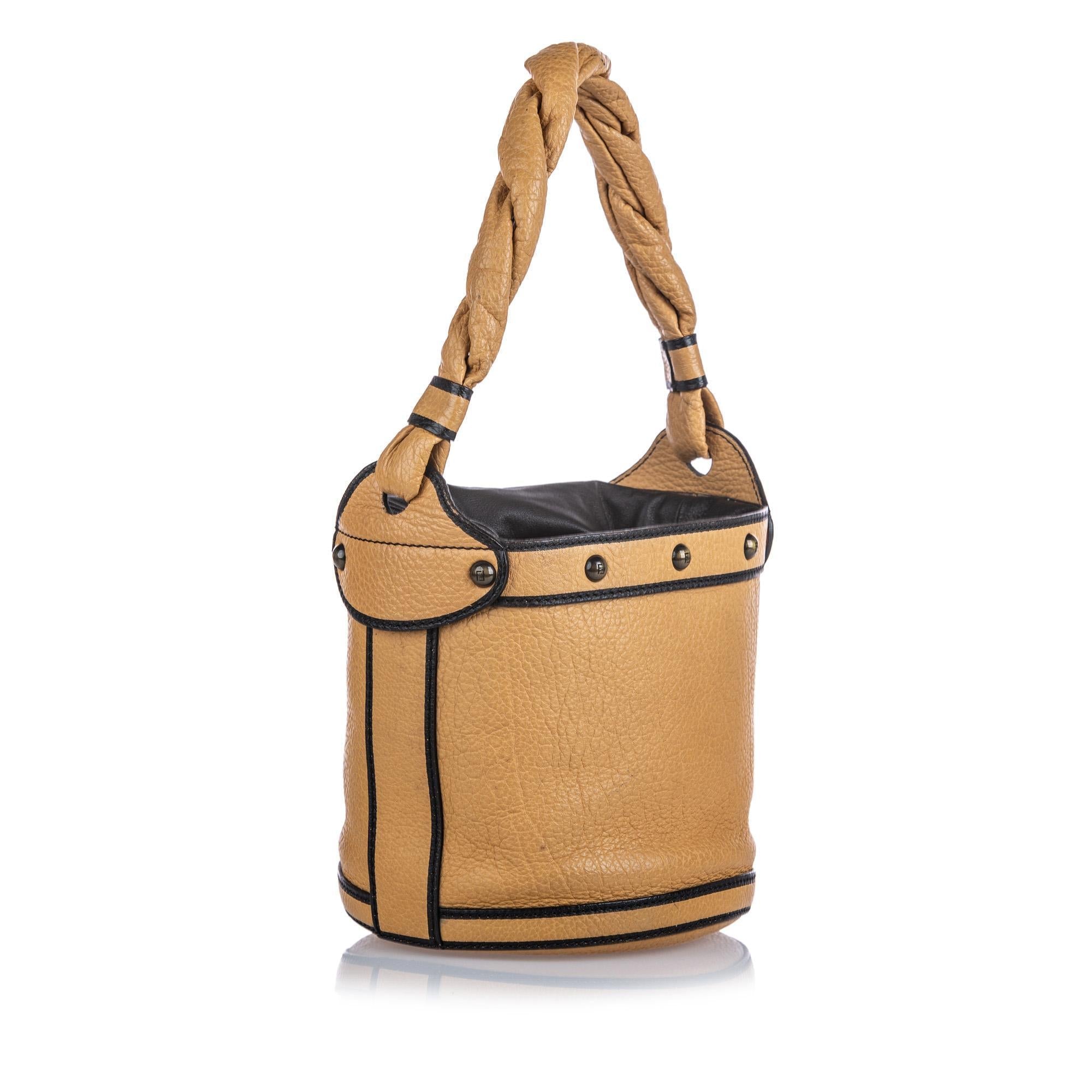 Fendi Leather Palazzo Bucket Bag (SHG-10266)