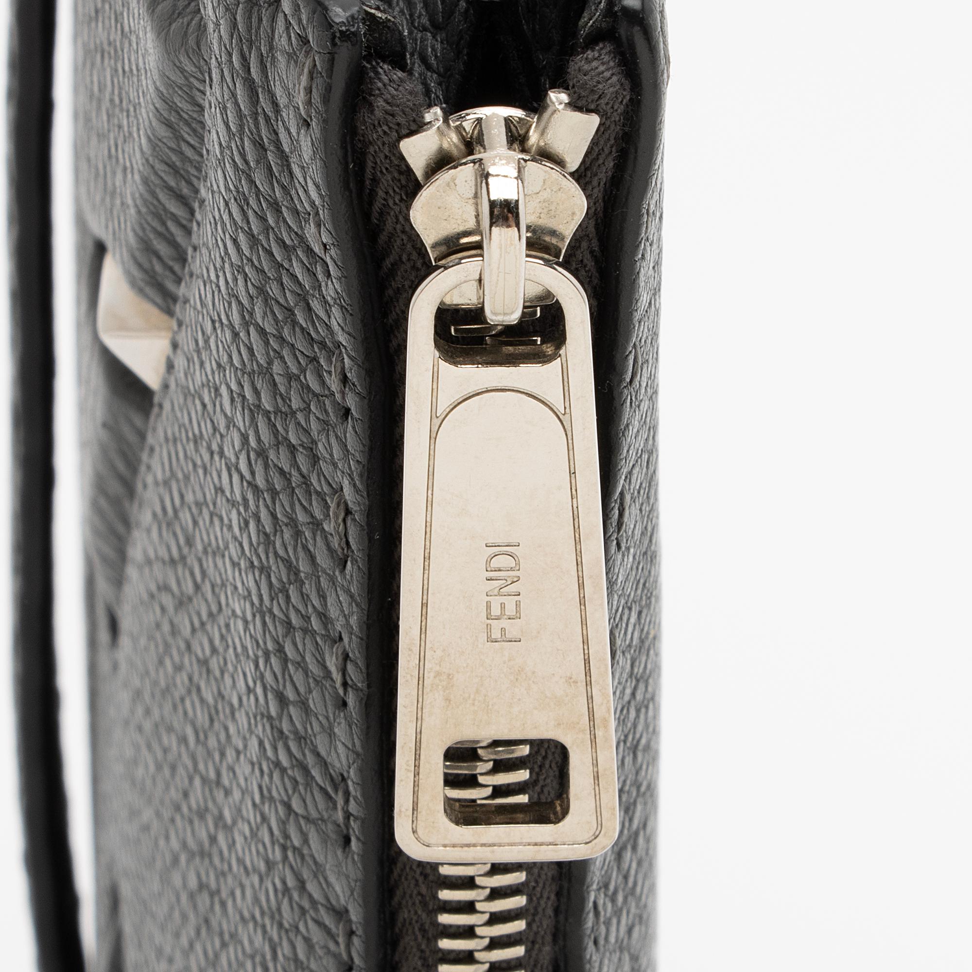 Fendi Leather Selleria  Monster Clutch