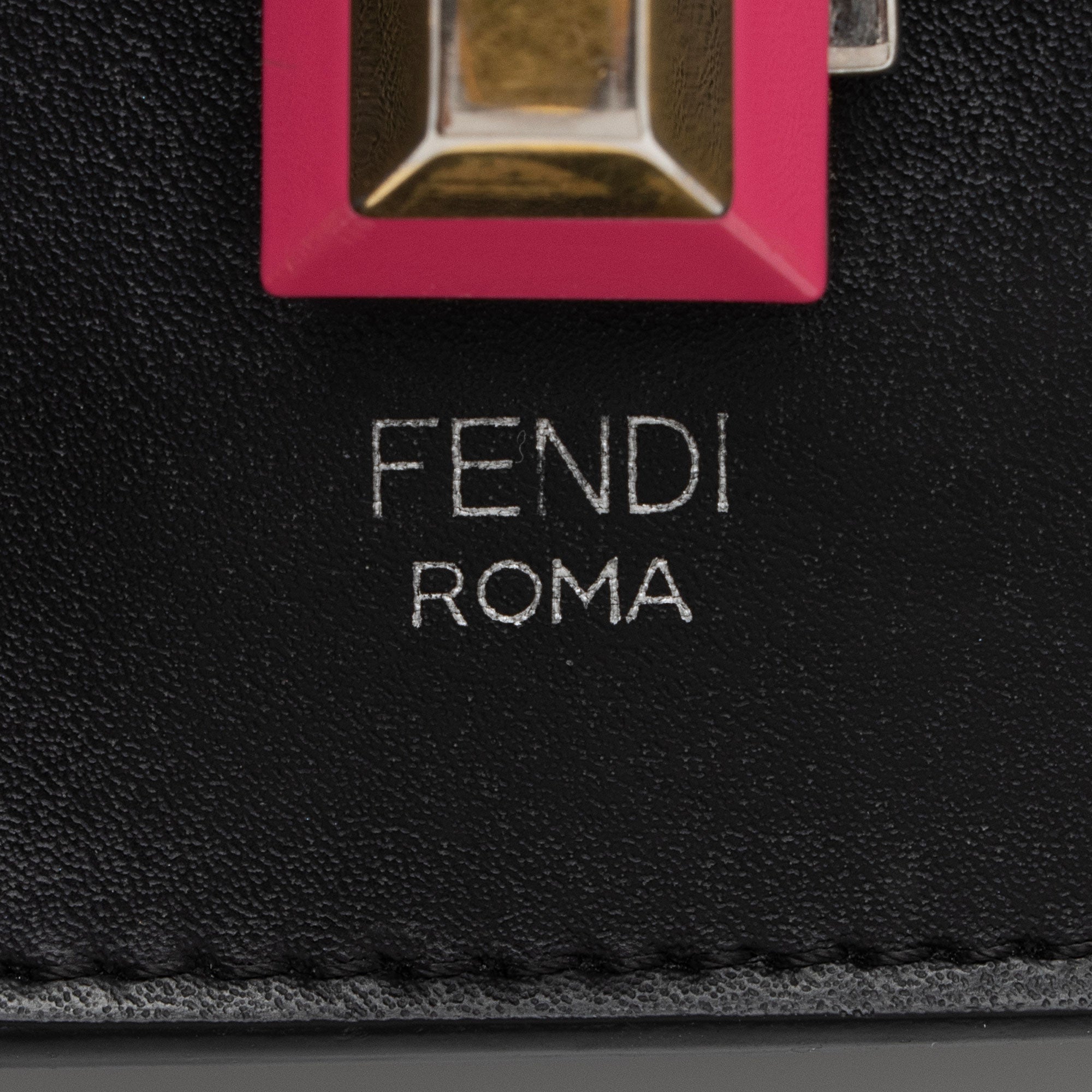 Fendi Leather Studded Kan I Small Shoulder Bag