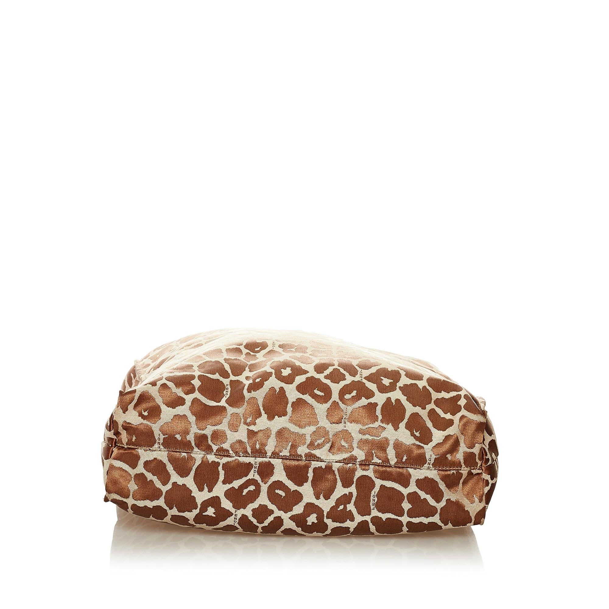 Fendi Leopard Print Canvas Tote Bag
