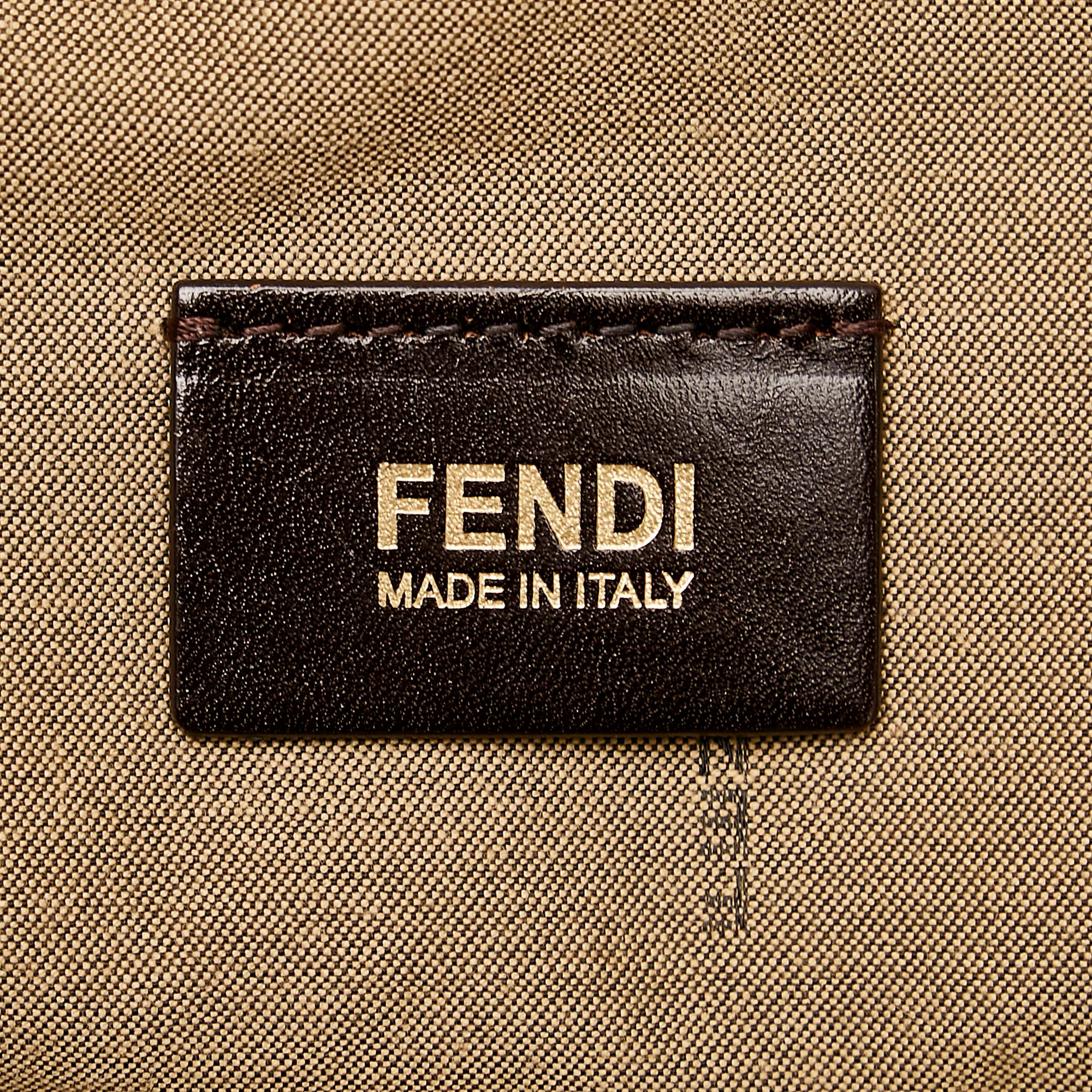 Fendi Leopard Print Canvas Tote Bag