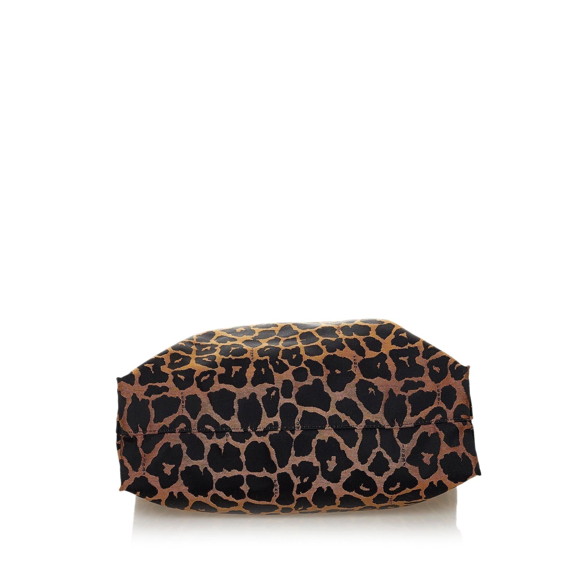 Fendi Leopard Print Nylon Tote Bag