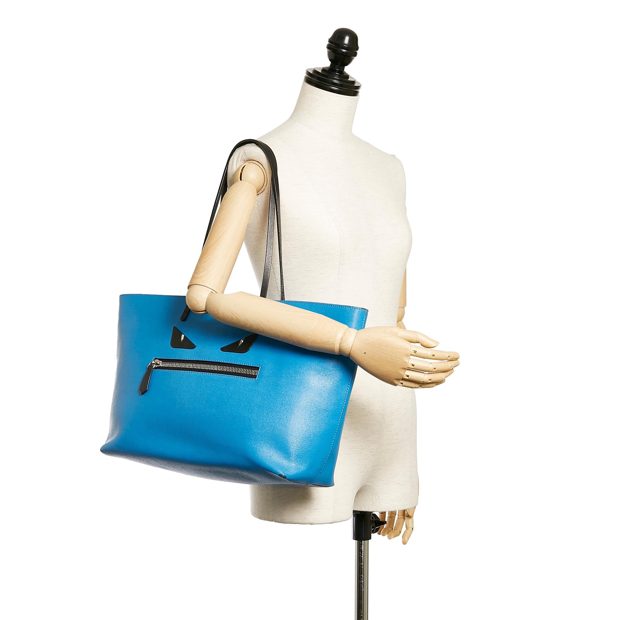 Fendi Medium Monster Roll Leather Tote Bag