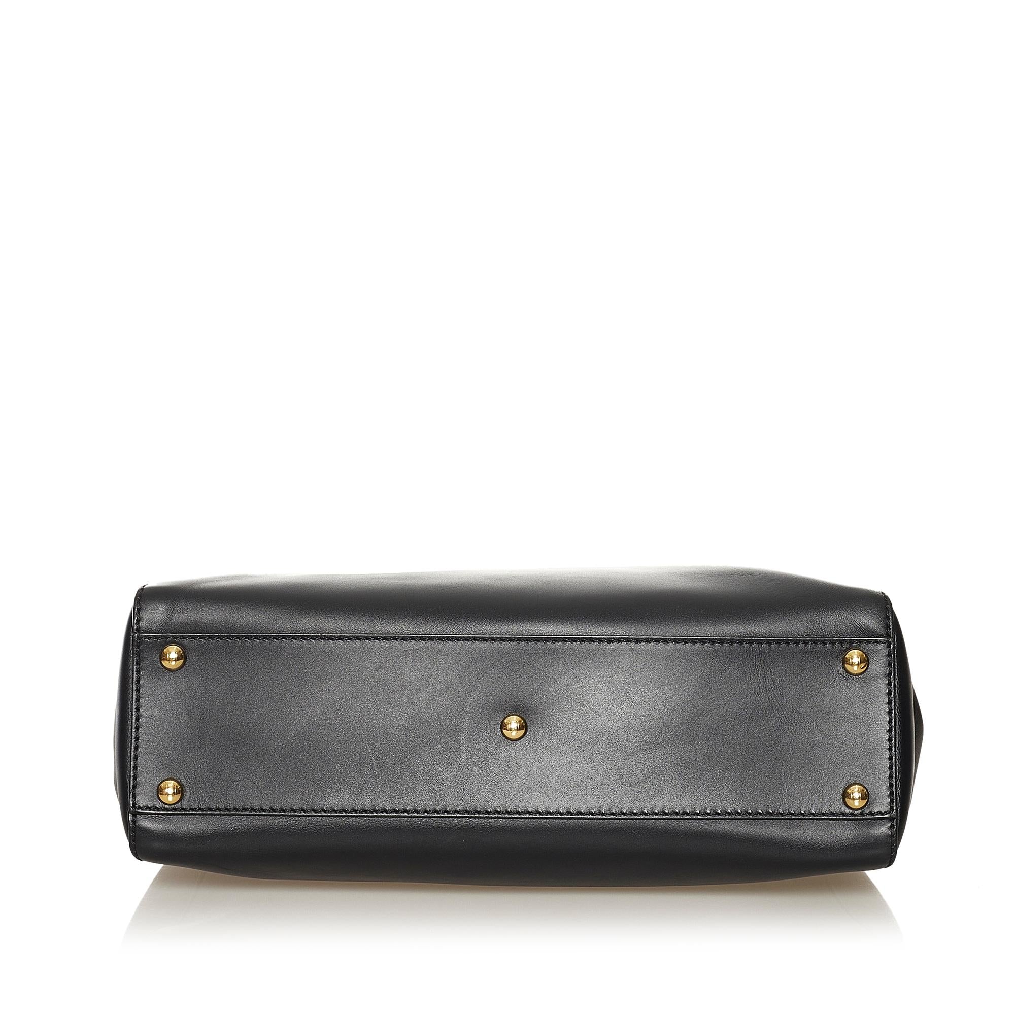 Fendi Medium Peekaboo Leather Satchel