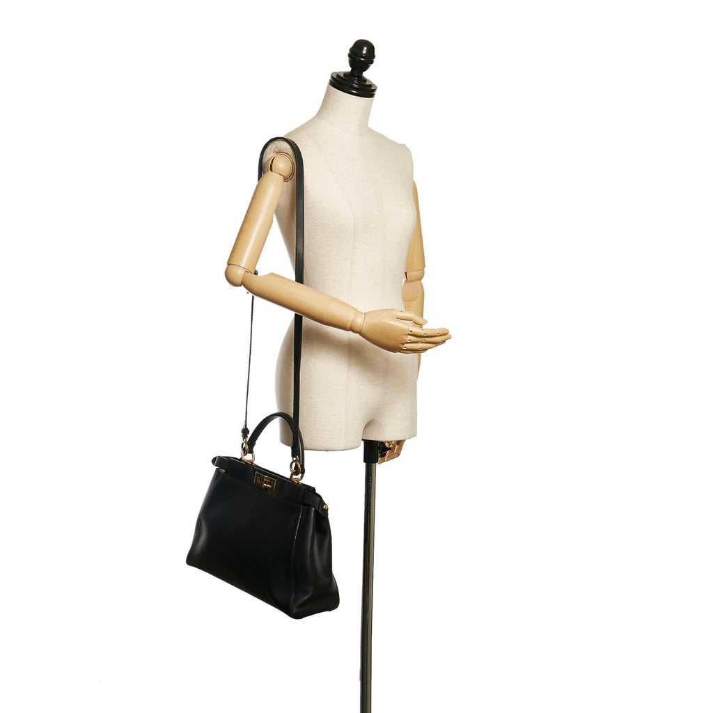 Fendi Medium Peekaboo Leather Satchel