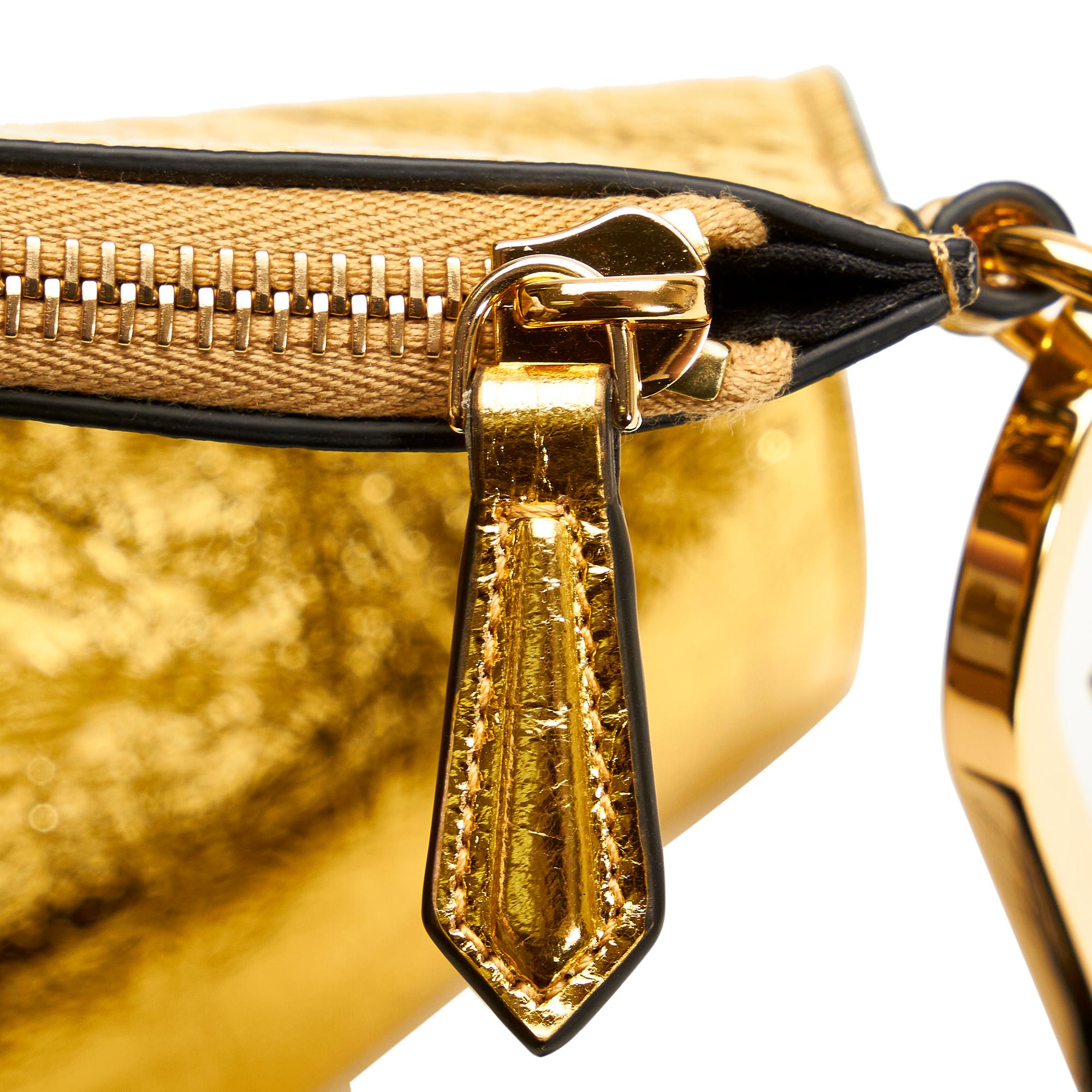 Fendi Metallic FF Tassel Clutch Bag