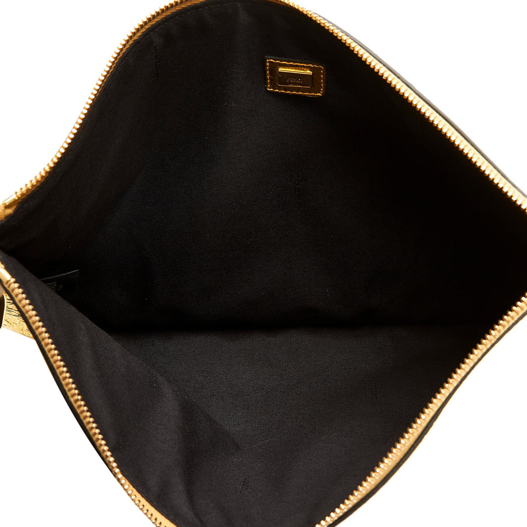 Fendi Metallic FF Tassel Clutch Bag
